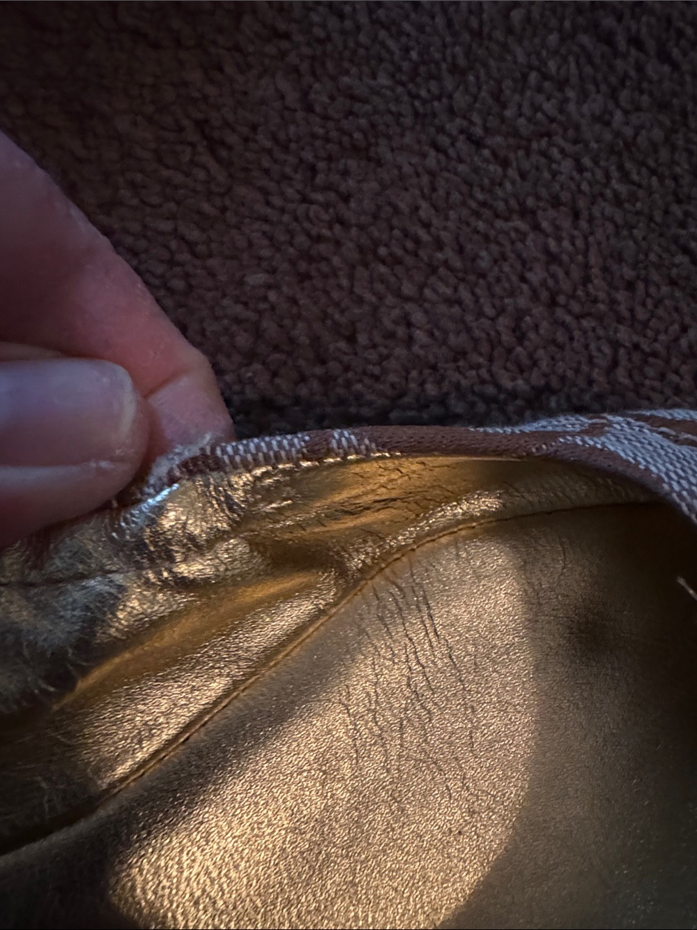 Coach Tan Signature Canvas and Brown Leather Toe Ballet Flats with Gold Buckle - Picture 6 of 6